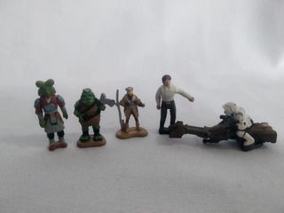 5 Figuras Biker Scout Gamorrean Han Star Wars Micro Machines